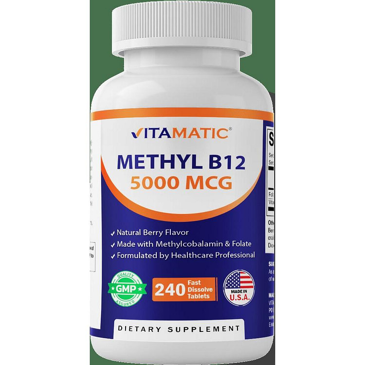 Methyl B12 5000 mcg , Berry Flavor, 240 Tablets