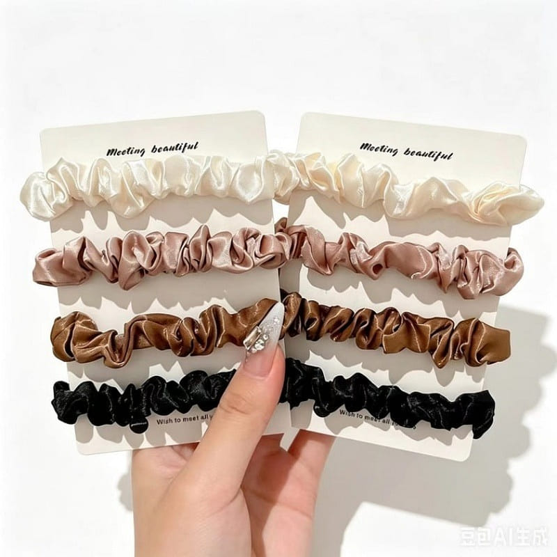 Women High Elastic Durable Hair Ties, 8pcs 8 each