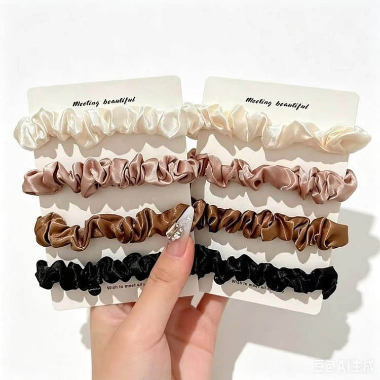 Women High Elastic Durable Hair Ties, 8pcs 8 each