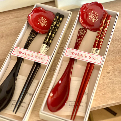 Japan Yamanaka Chopsticks/Spoon 3pcs Gift Set(Gift Box) Red
