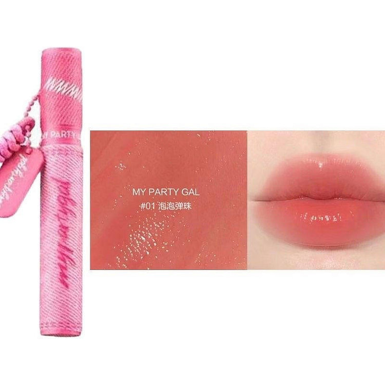 Pink Denim Water-Gloss Lip Stain  Bubble Marble 1 count