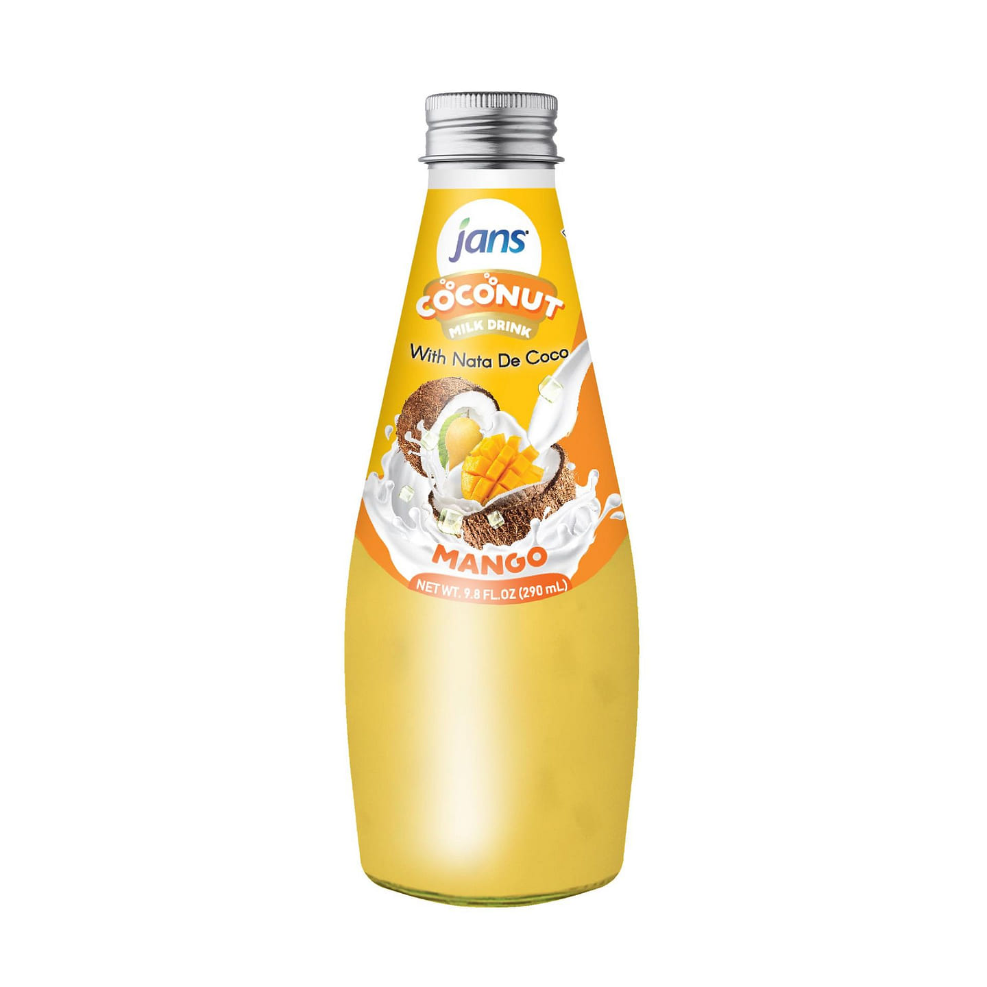 Jans COCONUT MILK NATA DE COCO MANGO Pack of 1 9.8 fl.oz