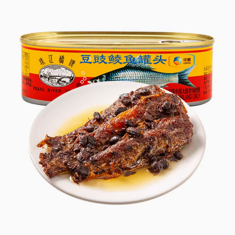 珠江桥牌豆豉鱼罐头即食豆豉鲮鱼罐头150g*1罐