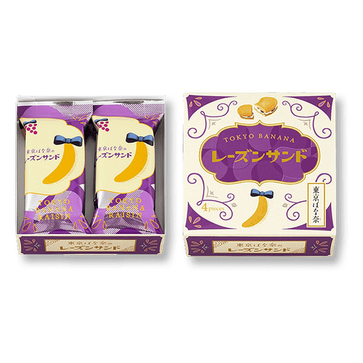 TOKYO BANANA Raisin Cream Sandwich Biscuits 4pc 1 each