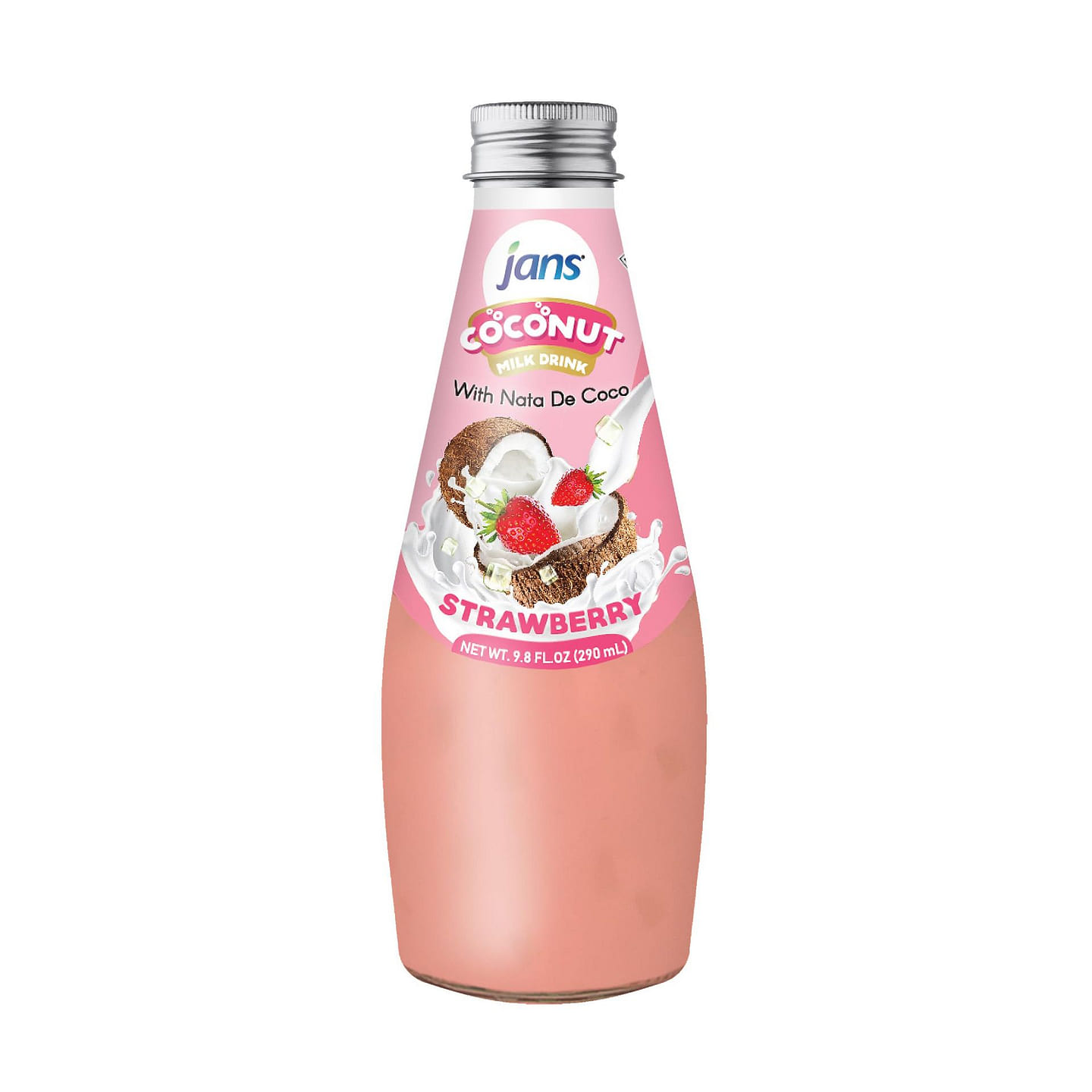 Jans COCONUT MILK NATA DECOCO STRAWBERRY Pack of 1 9.8 fl.oz