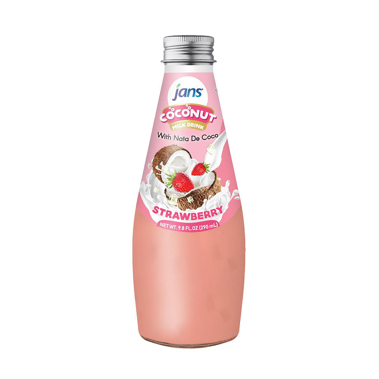 Jans COCONUT MILK NATA DECOCO STRAWBERRY Pack of 1 9.8 fl.oz