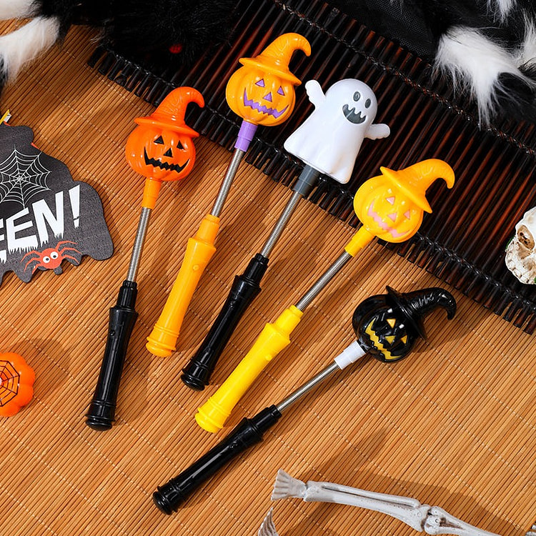 万圣节南瓜发光手摇棒装饰品道具小幽灵儿童礼物酒吧 6 个