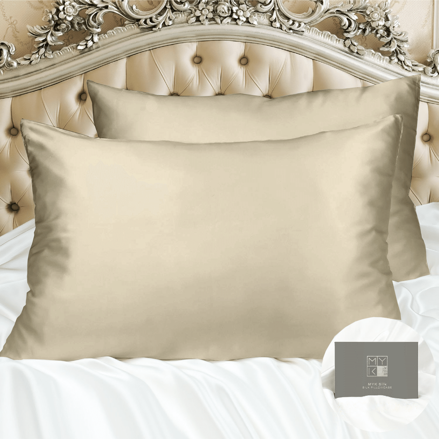 Ultra Luxury Mulberry Silk Pillowcase King Beige 1 each