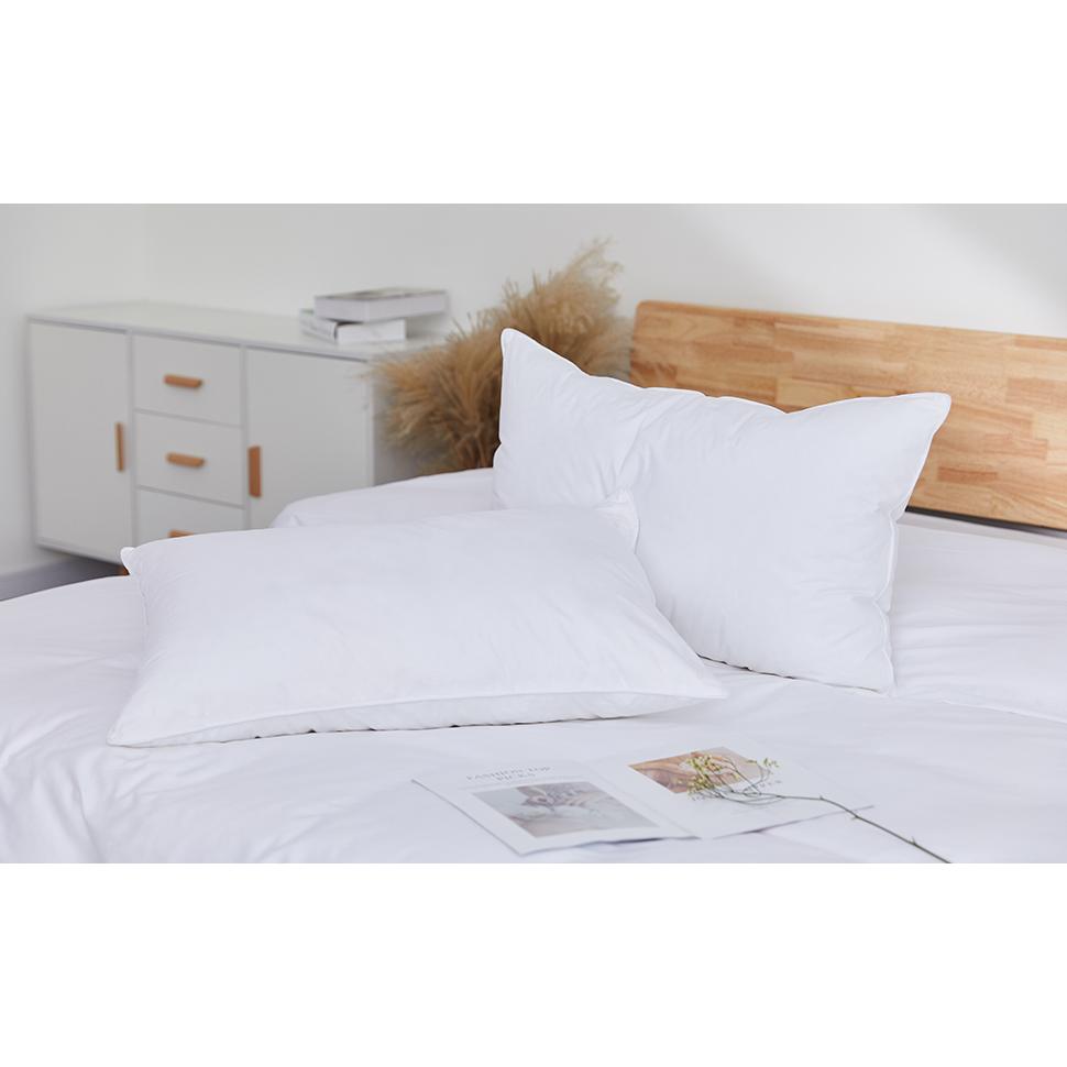 Bed Pillow, Medium Firm, Soft Support, White Solid, King Size，20x36