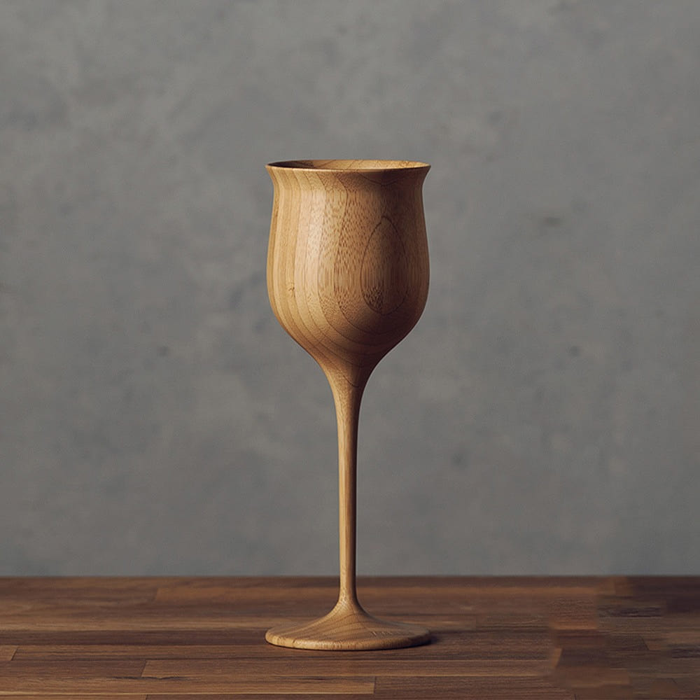RIVERET Vessel Wine Glass , dishwasher-safe bamboo cup made in Japan 1 each