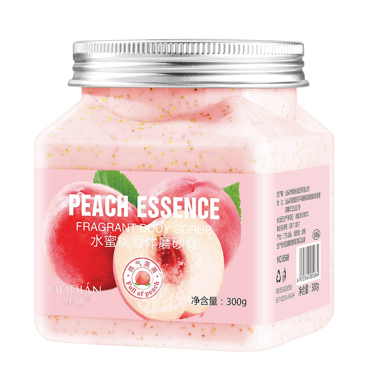 Skincare Scrub,Bath Sea Salts,Fruity Scent-Peach 300 g