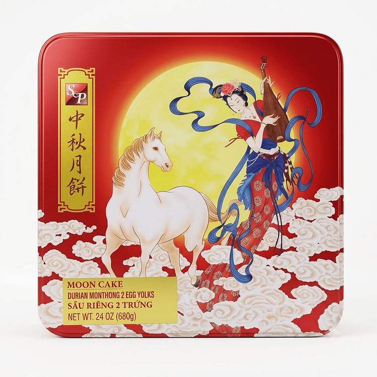 S&P月饼榴莲月通2蛋烧肉 1 盒