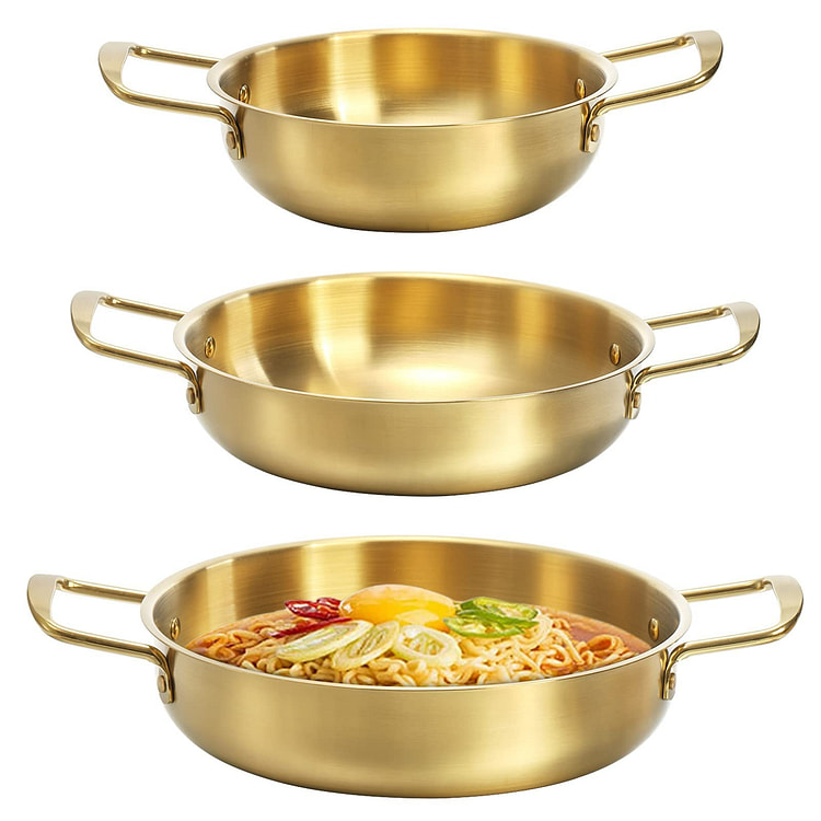3PCS Korean Ramen Noodle Pot with Handles 1 each
