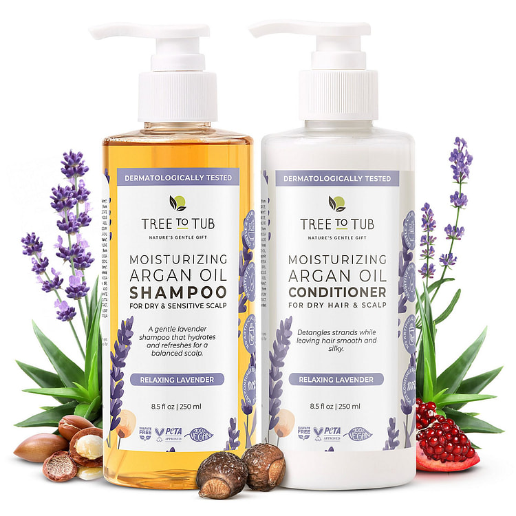Tree To Tub Lavender Shampoo and Conditioner Set 17 fl.oz*2 bottles