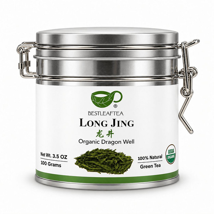 Spring Picked Organic DragonWell/Longjing Green Tea (2nd grade) 100g/3.5Oz
