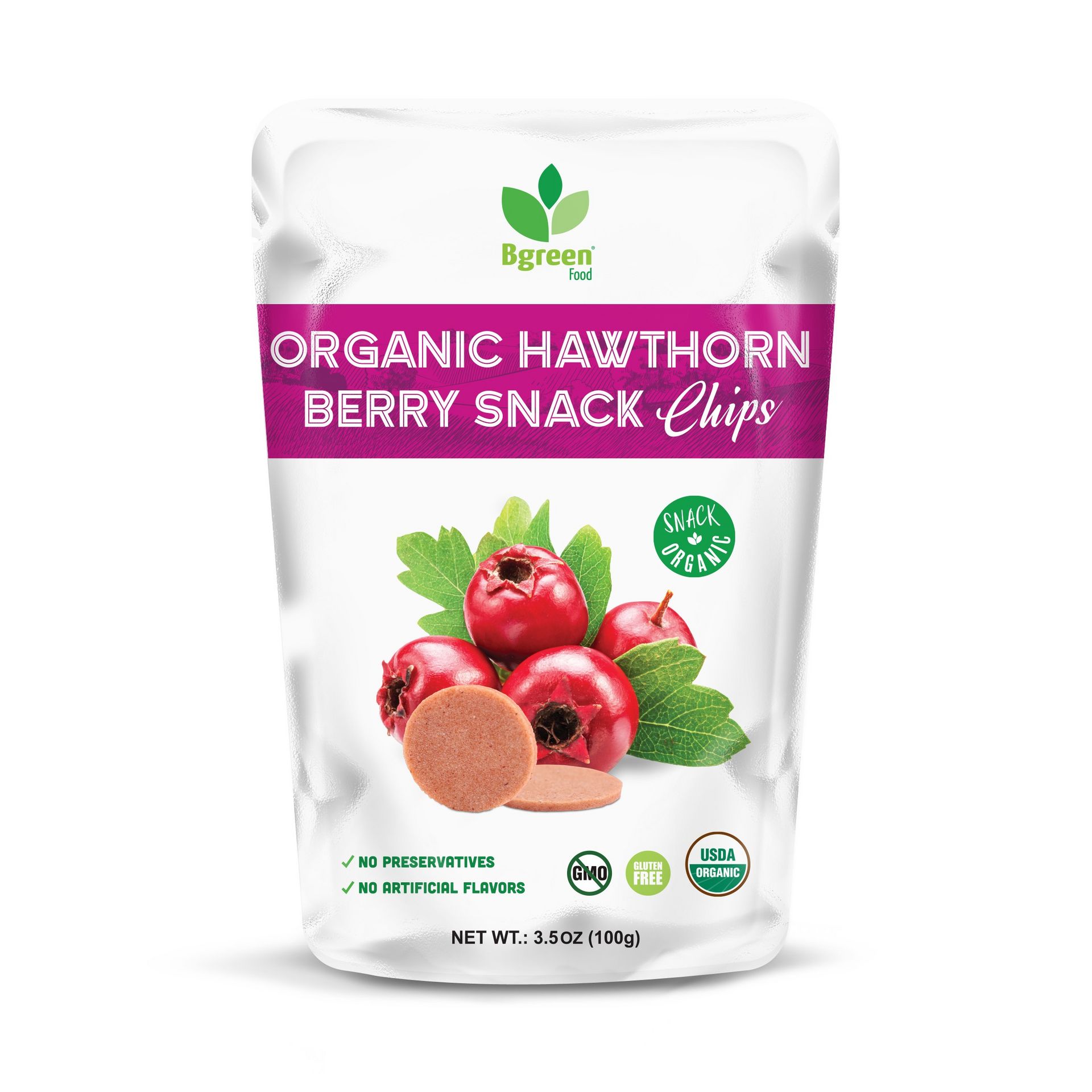 Organic Hawthorn Berry Snack (Chips) 3.5 oz