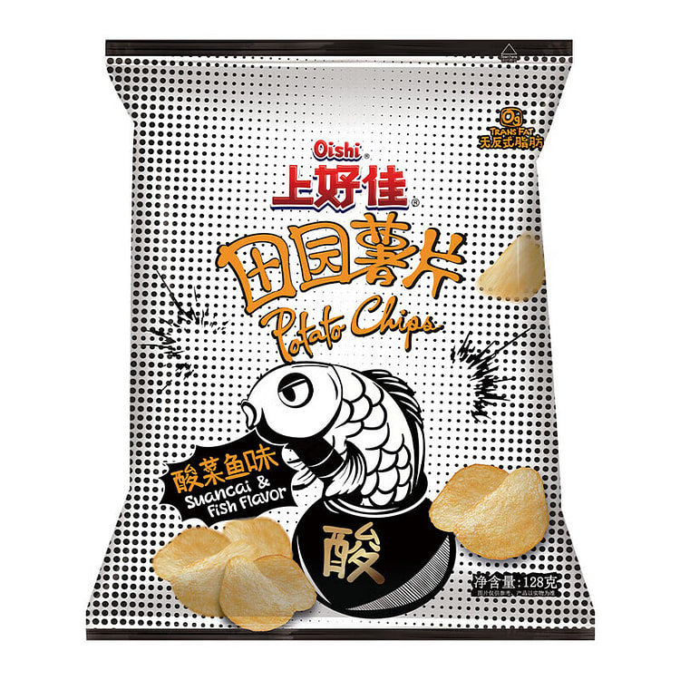 Oishi Potato Chips Pickled Cabbage Fish Flavor 128 g