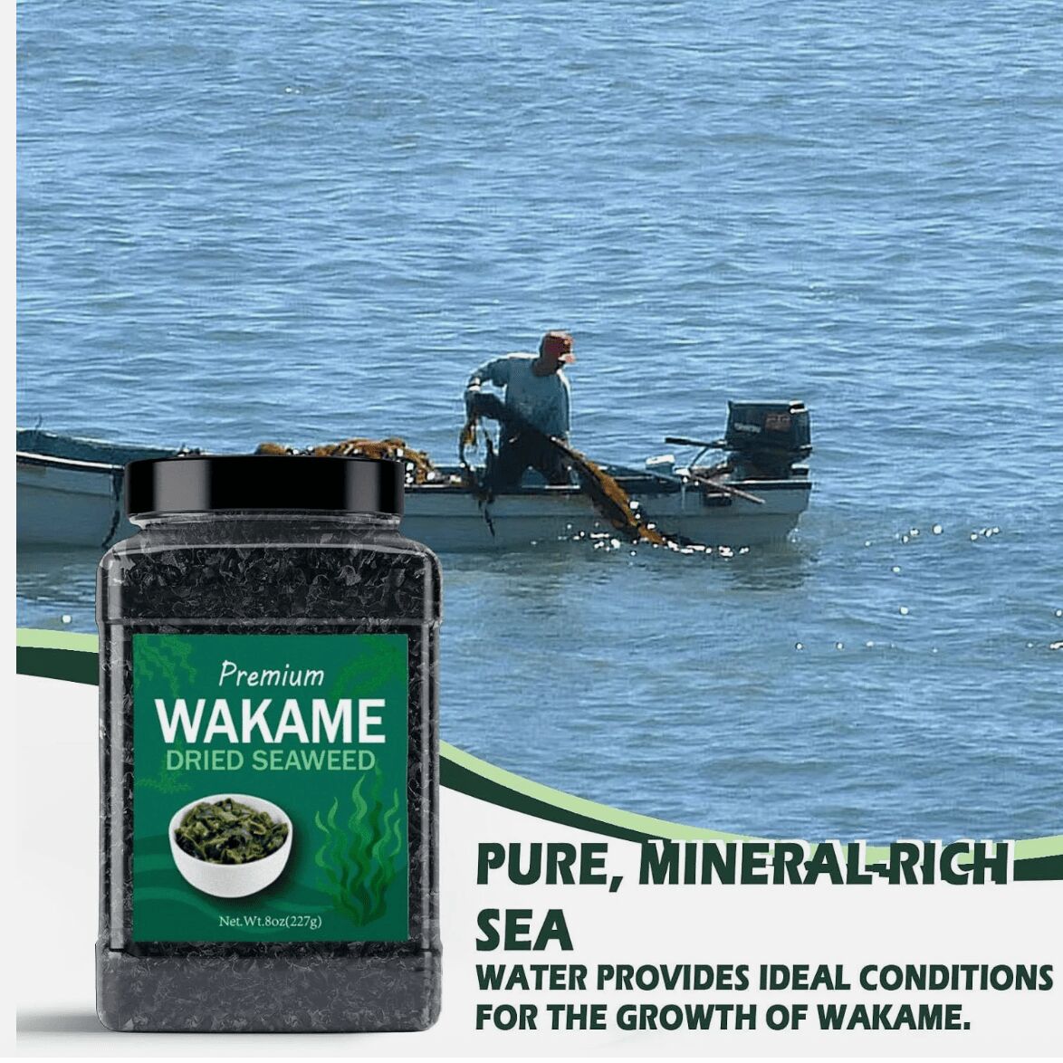 Get Dried Wakame Seaweed 8oz Japanese Sea Vegetable 1 bottle