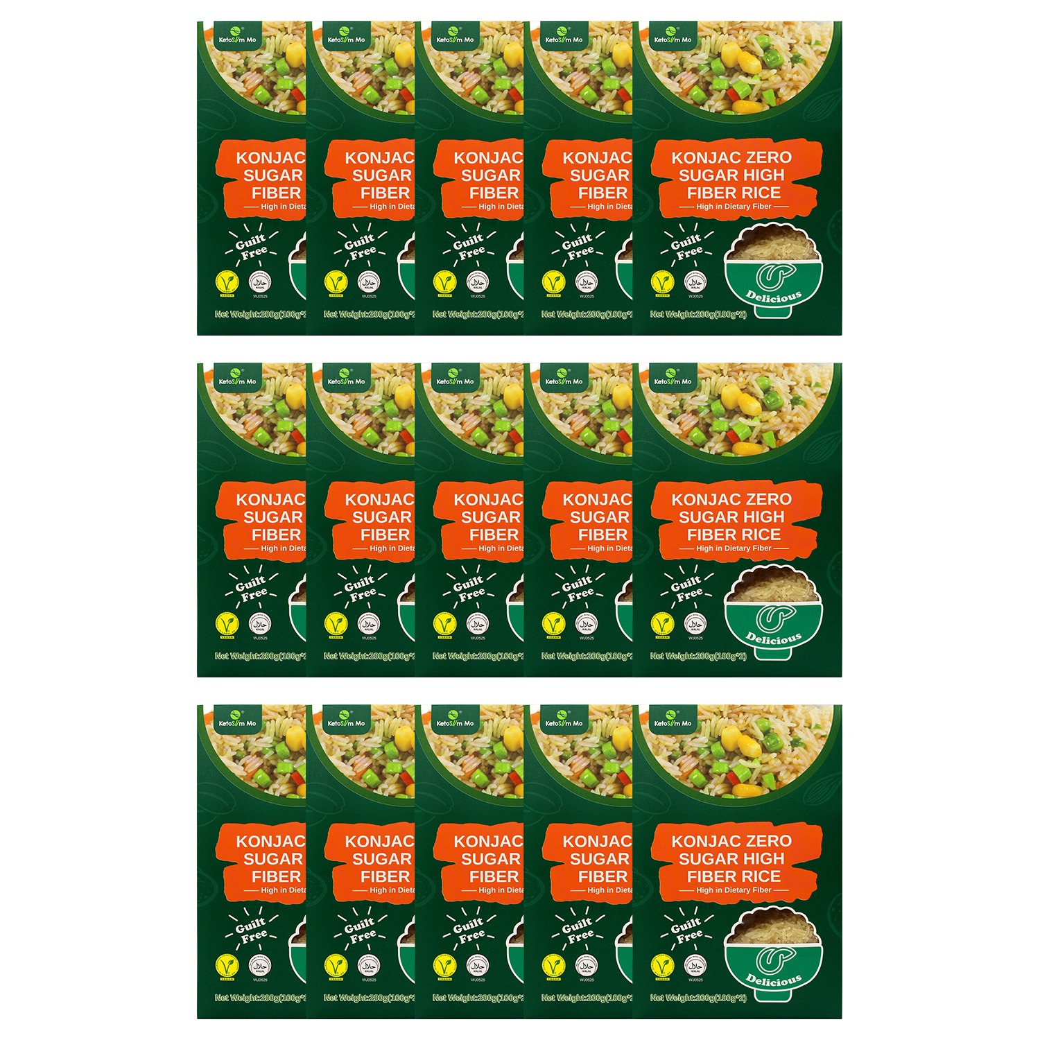 Konjac Zero Sugar High Fiber Rice 15 Pack 200 g*10 pack - Weee!