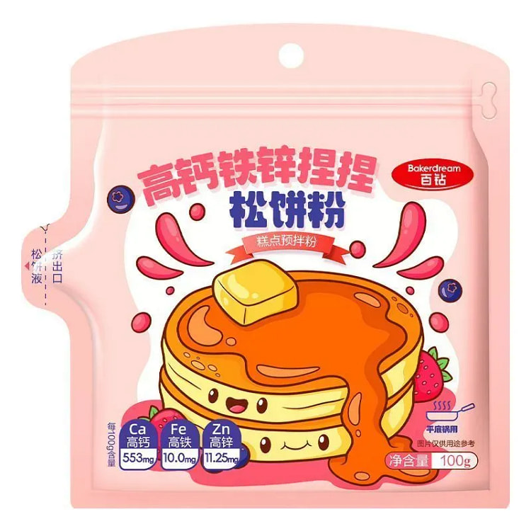 安琪百钻高钙捏捏松饼粉华夫饼预拌烘焙原料100g 100 克