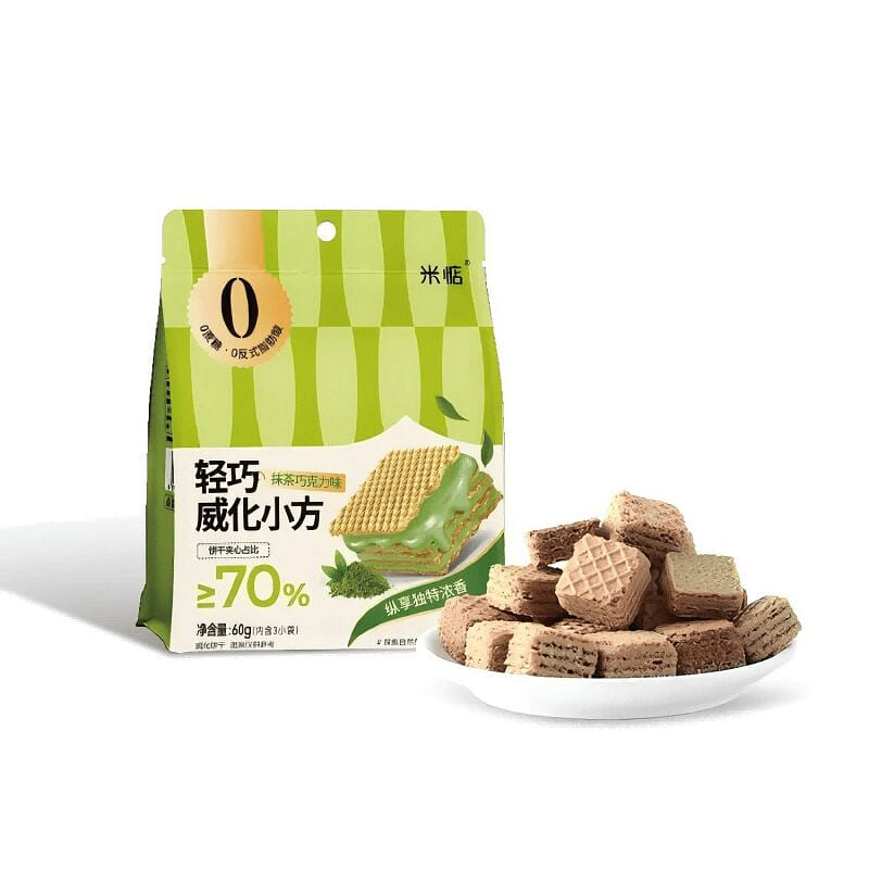 Midi Wafer Squares with Matcha Chocolate Filling, 60 g