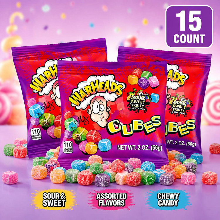 Warheads Extreme Sour Chewy Cubes 2oz 15ct 1 each