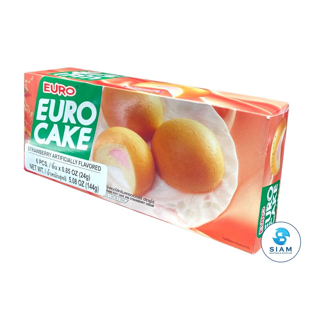 Euro Puff Cake and Strawberry Cream (6 packs) 5.08 oz