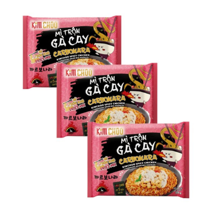 [ VIFON ] Mì Trộn Gà Cay Carbonara 135g/gói x 3 gói – Cay nồng, Thơm ngon 3