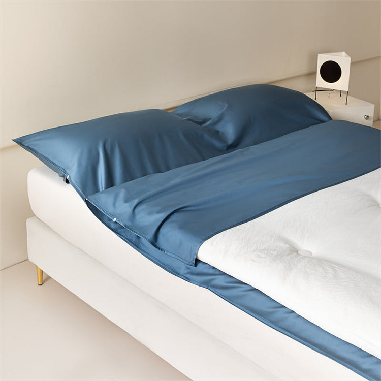 Luxury Cotton Travel Sleep Sack Aegean Blue-Double 2000 g