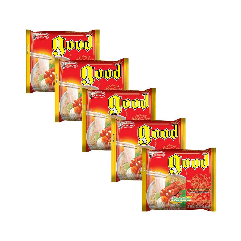 Acecook Good Instant Mung Bean Vermicelli – TomYum Kung Flavour pack of 5 1 each