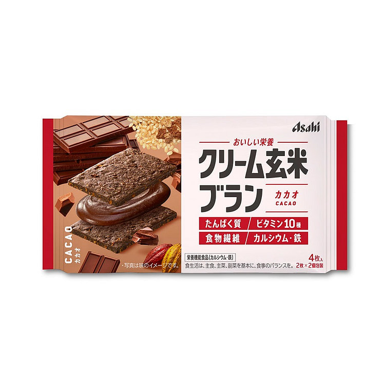 日本直邮 Asahi 朝日 代餐低卡 奶油糙米 布朗 可可口味 4枚/