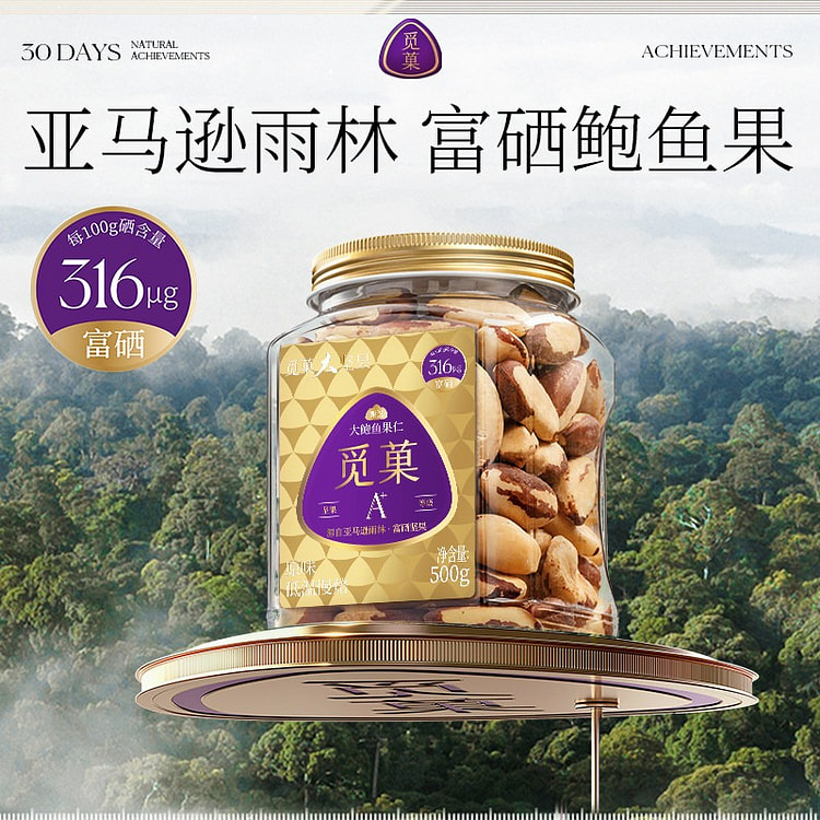 觅菓富硒鲍鱼果仁500g巴西坚果补硒原味沙漠果零食 500 克