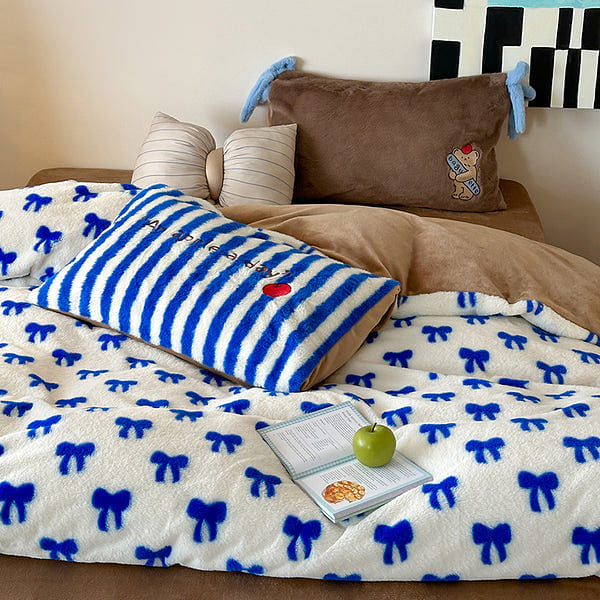 Harmony Haven Bedding Set Twin Size Blue Bow 2000 g