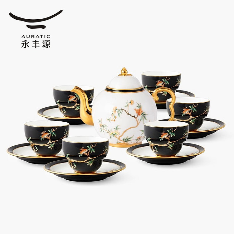 Pomeland 14-Piece Round Teapot Tea Set 1 box