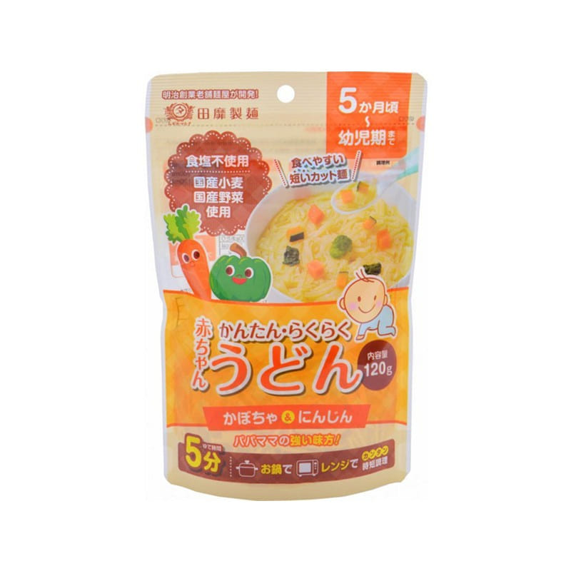 Tanabiki Baby Noodles Pumpkin&Carrot 120g Udon 5M+ 1 each