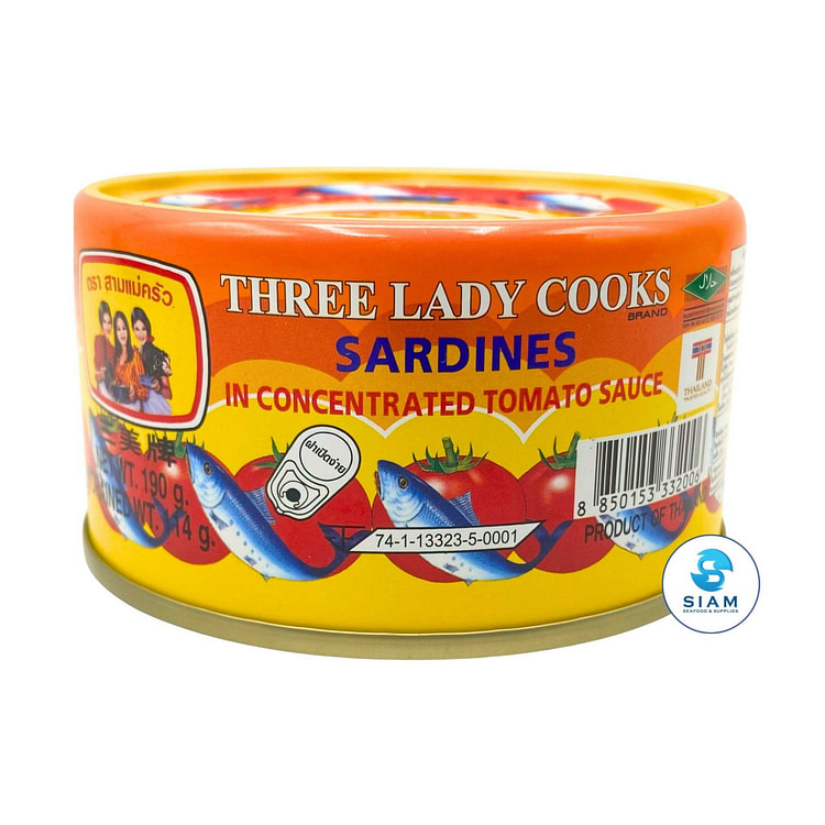 Three Lady Cooks Sardines in Concentrated Tomato Sauce, Halal