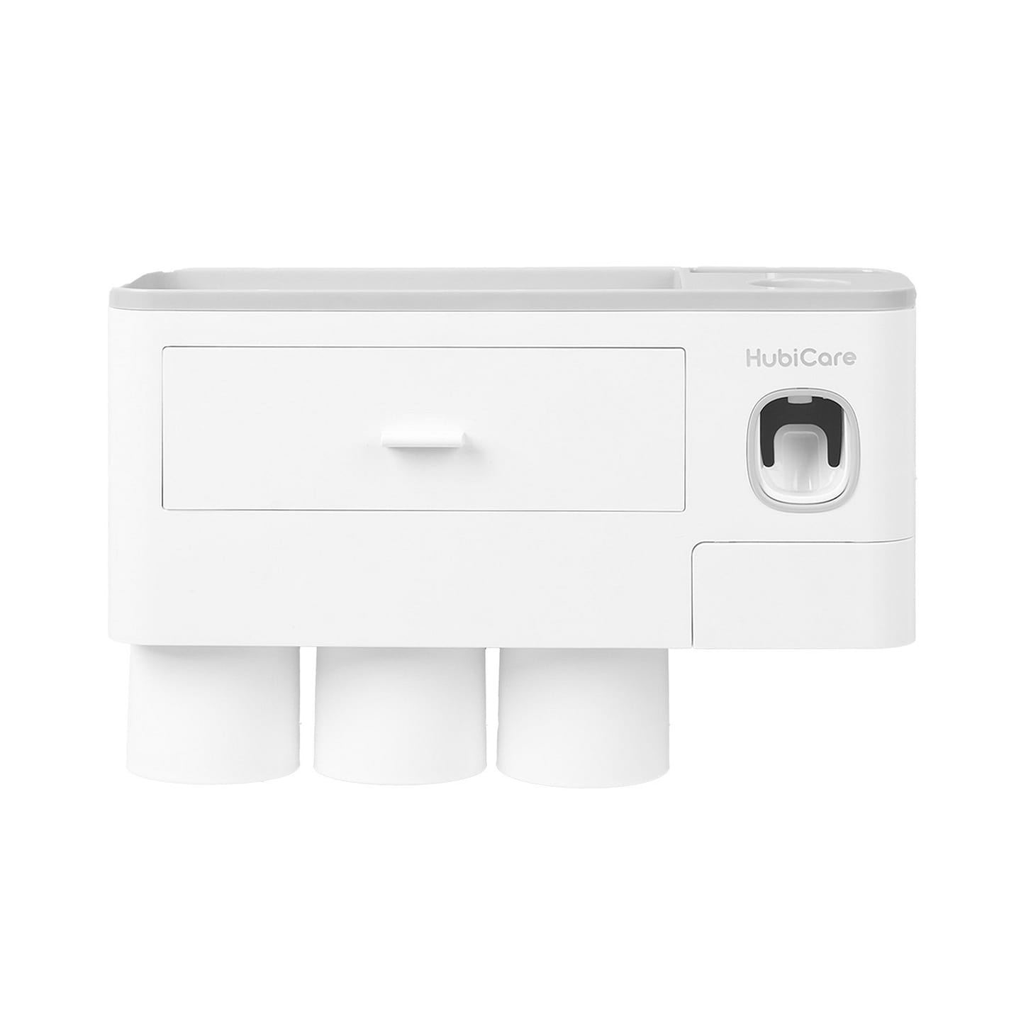 HubiCare Toothbrush Holder with Toothpaste Dispenser Wall Mounted (3cups) 1 count
