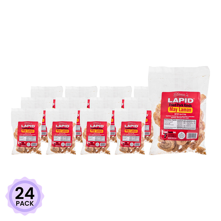Elena's Original Lapid Fried Pork Rinds, May Laman 113 g*24 pack