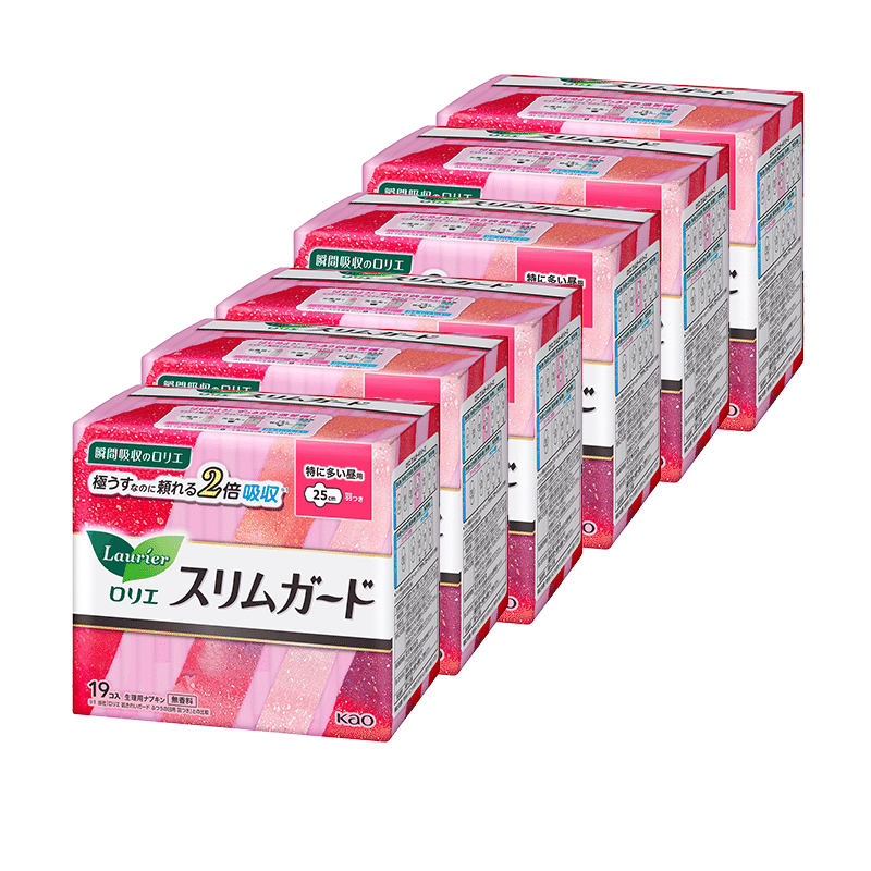 Kao Laurier 25cm Slim Guard Winged Sanitary Pad x6 114 count*6 pack