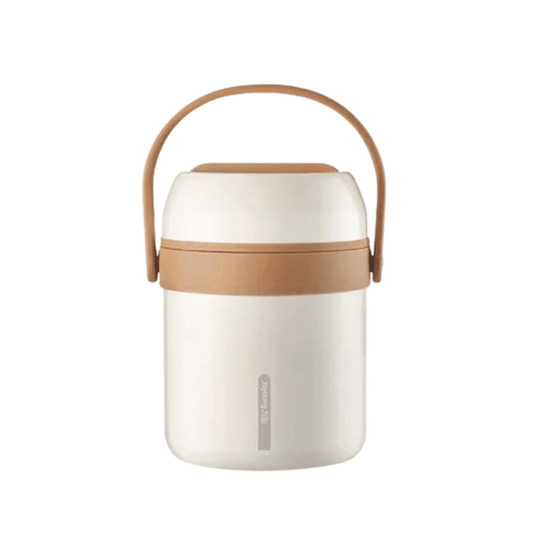 Insulated Lunch Box Worker Women Portable Extra Long Insulated Bucket White 1.5L 1500 ml