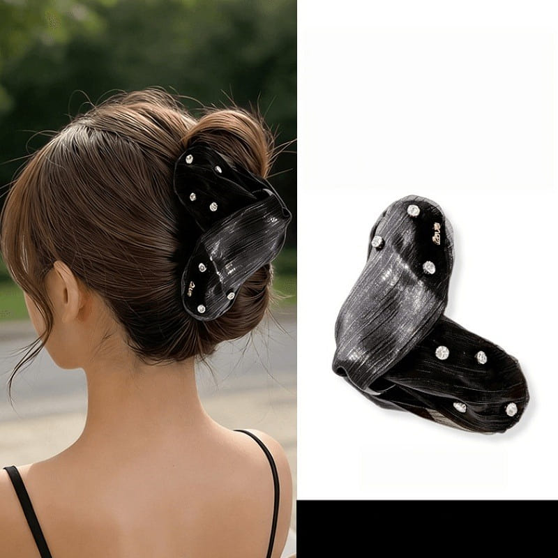 Tulle Butterfly Hair Claw 16cm Elegant Black 1 count