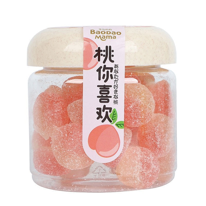 Fruit Juice Gummy Candy Chewy Refreshing Snack 218g Peach Flavor 1 can