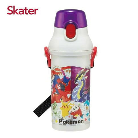 Skater x Pokémon 便携弹盖直饮式抗菌塑料水杯（附背帶/姓名贴纸） 480ml