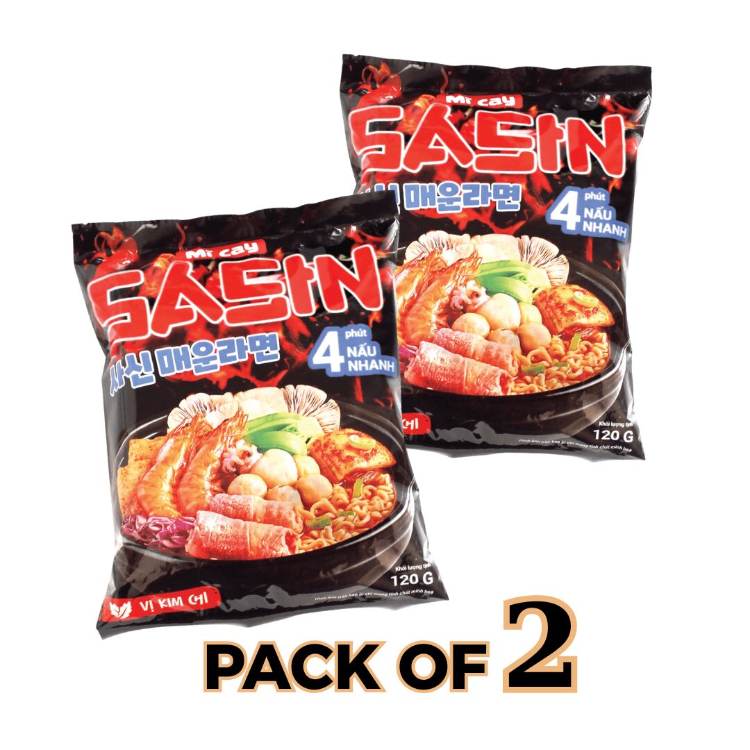 SASIN SPICY NOODLES - KIMCHI FLAVOR - PACK OF 2 120 g