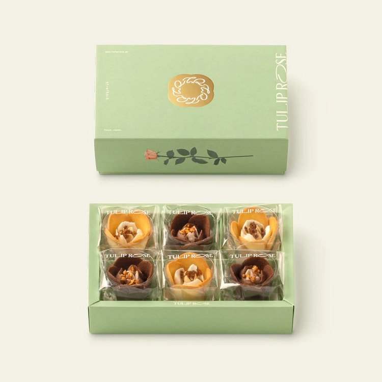 TULIP ROSE 梦幻花朵甜点  饼干 6个装