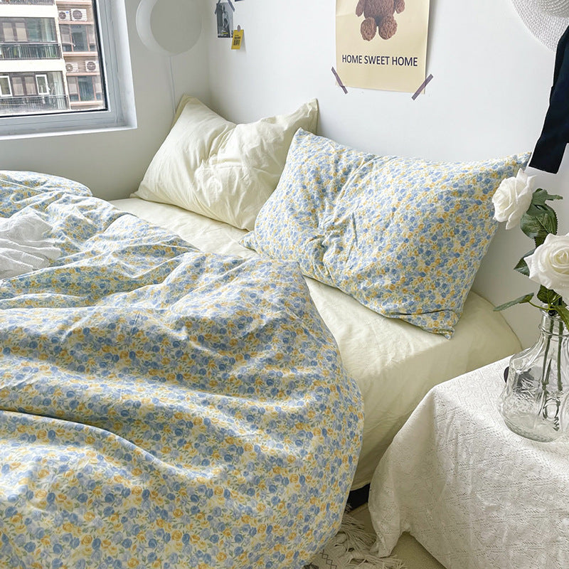 LULLABUY Korean Retro Floral Bedding Set 4Pcs Set Style 2 King Size 2000 グラム