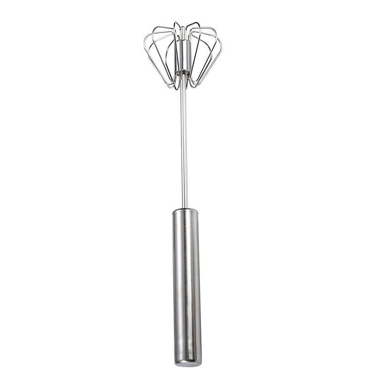 Semi-Automatic Egg Whisk - Stainless Steel Hand Push Beater, Blender Mixer 