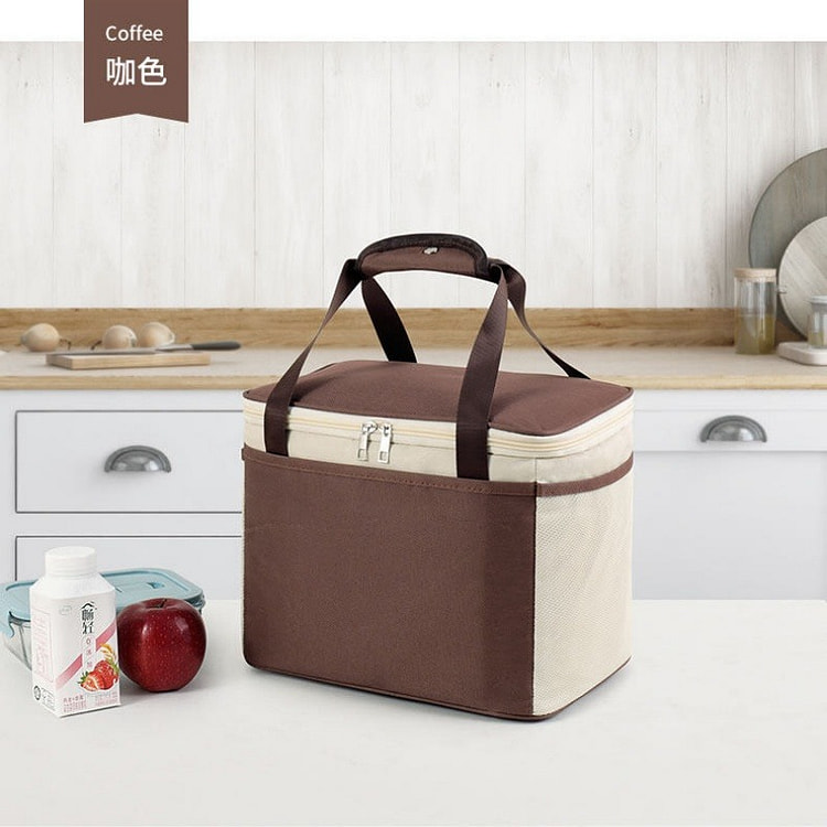 上班族学生带饭保温饭盒袋防水防油装饭盒手提 小号棕 1 份