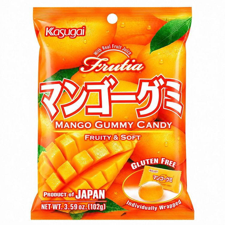 Japan KASUGAI Fruit Juice Gummy Mango Flavor 102g 102 g