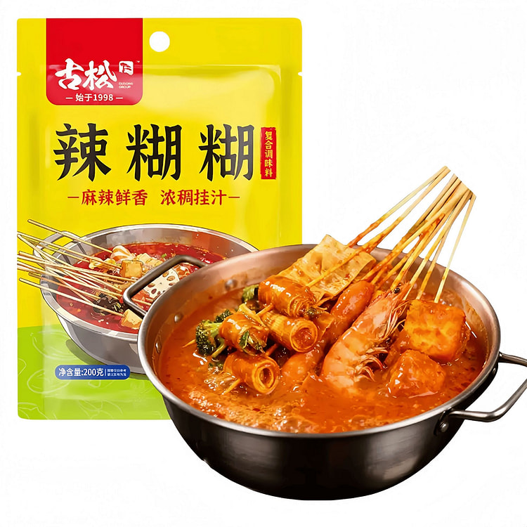 Hot pot base, dipping sauce, spicy skewers, and sp 200 g